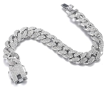 20mm Cuban Tennis Chain Bracelets for Men