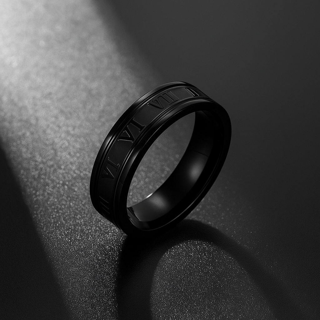 Roman Number Rings Stainless Steel for Men's