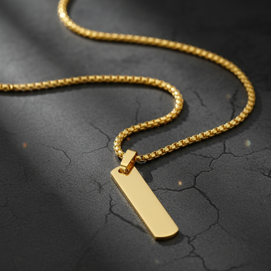 Timeless Gold Tag Necklace Pendant for Men's