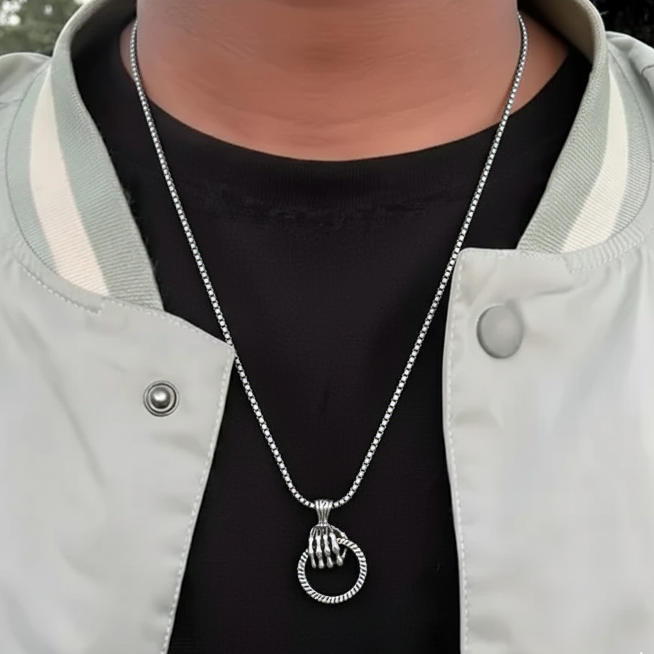 Skeleton Hold Loop Pendant for Men's