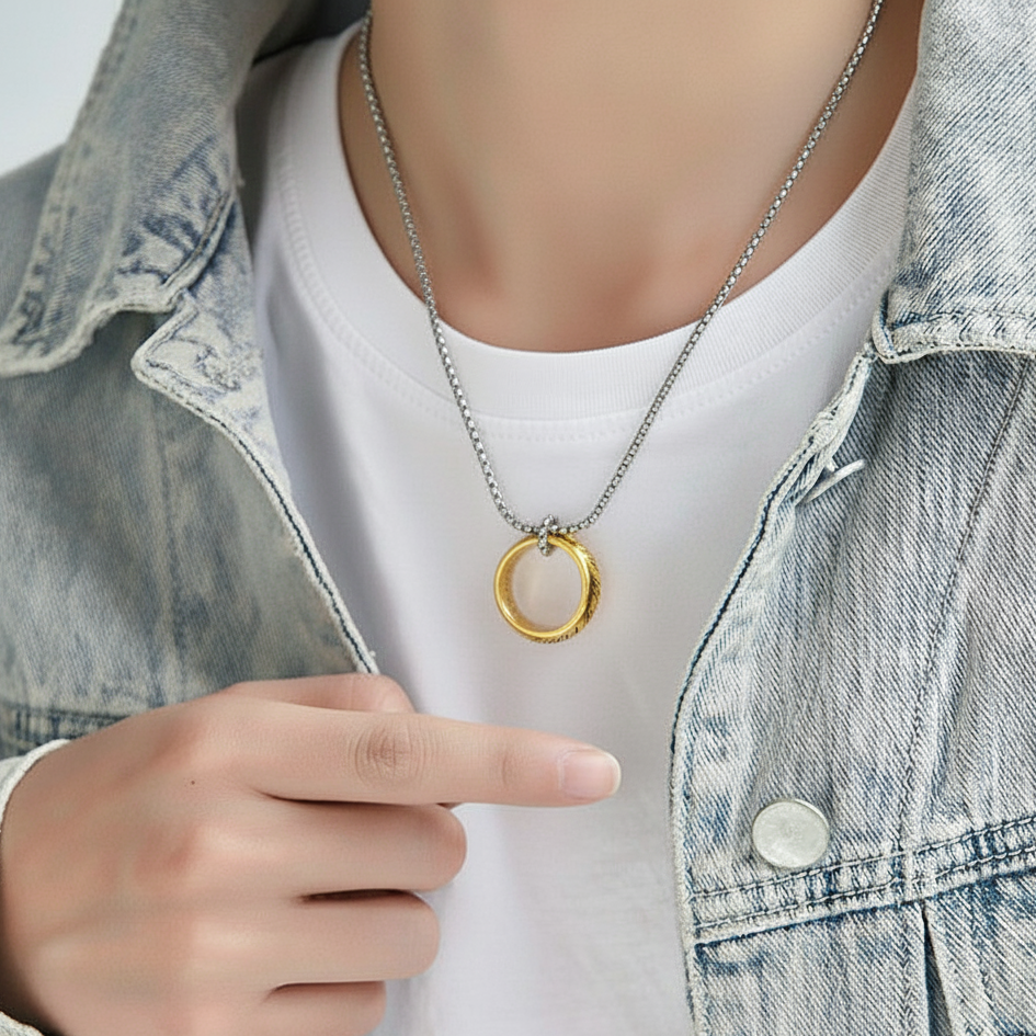 Golden Rune Pendant Chain for Men's