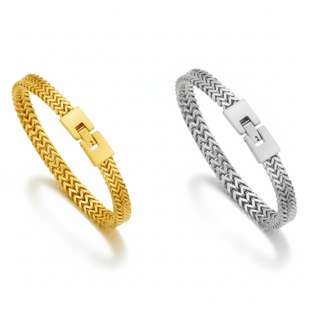 Titan Weave Steel Bracelet Gold for Men's