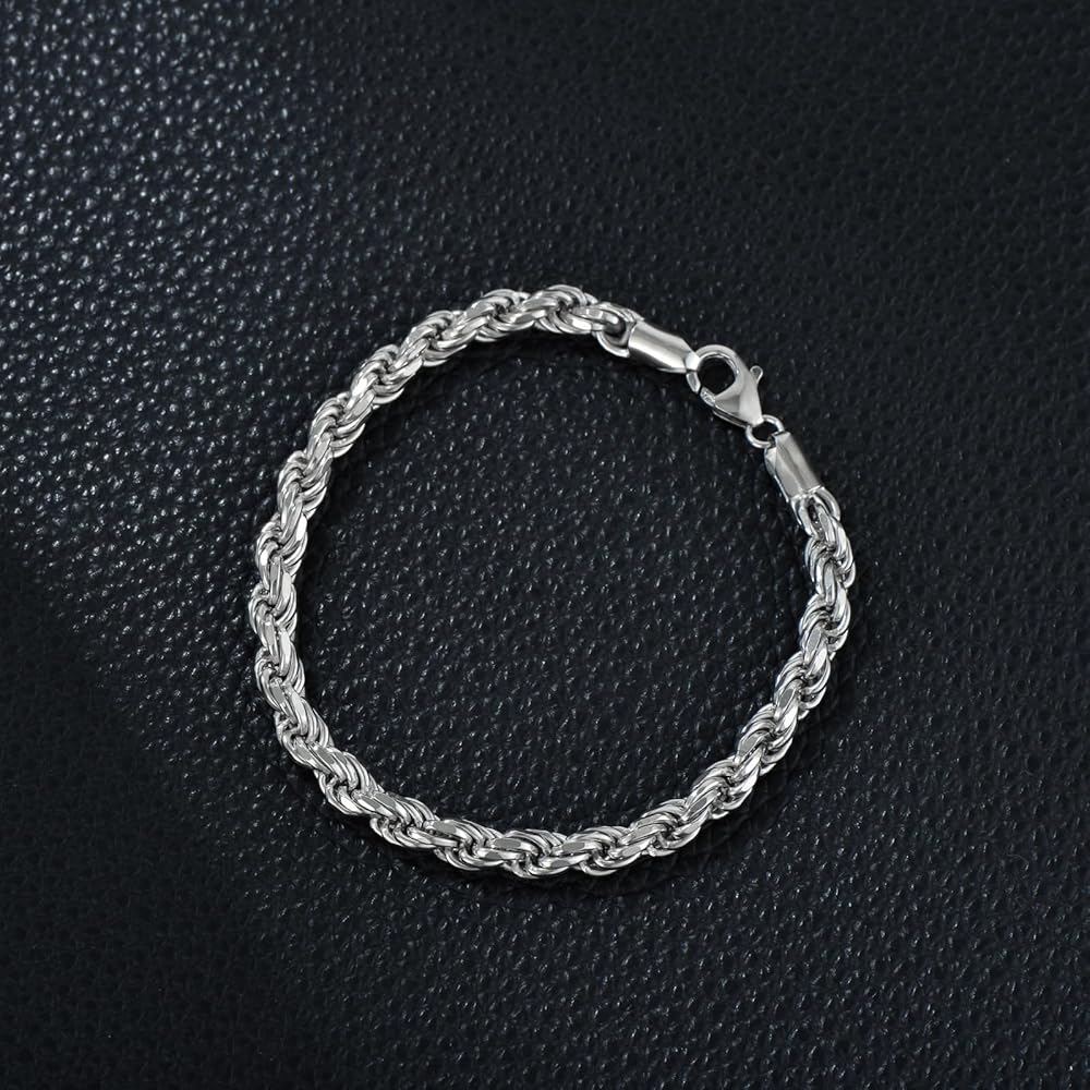 Rope Chain Stainless Steel Bracelet for Mens
