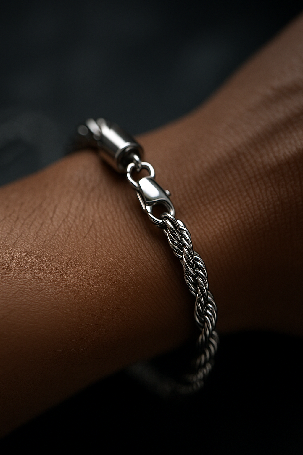 Rope Chain Stainless Steel Bracelet for Mens