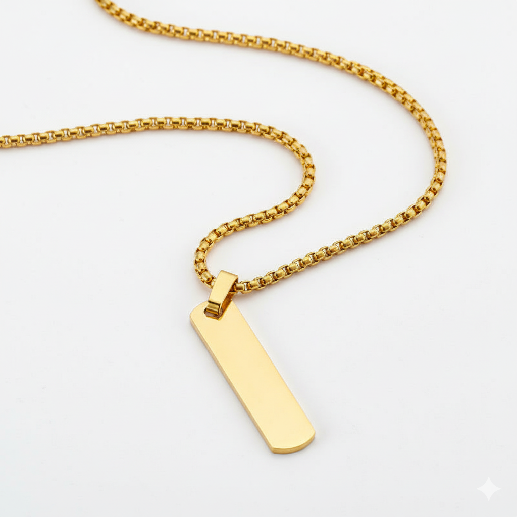 Timeless Gold Tag Necklace Pendant for Men's