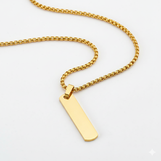 Timeless Gold Tag Necklace Pendant for Men's