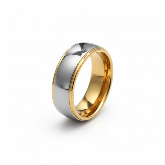 Gold Edge Hybrid Band Ring for Men's