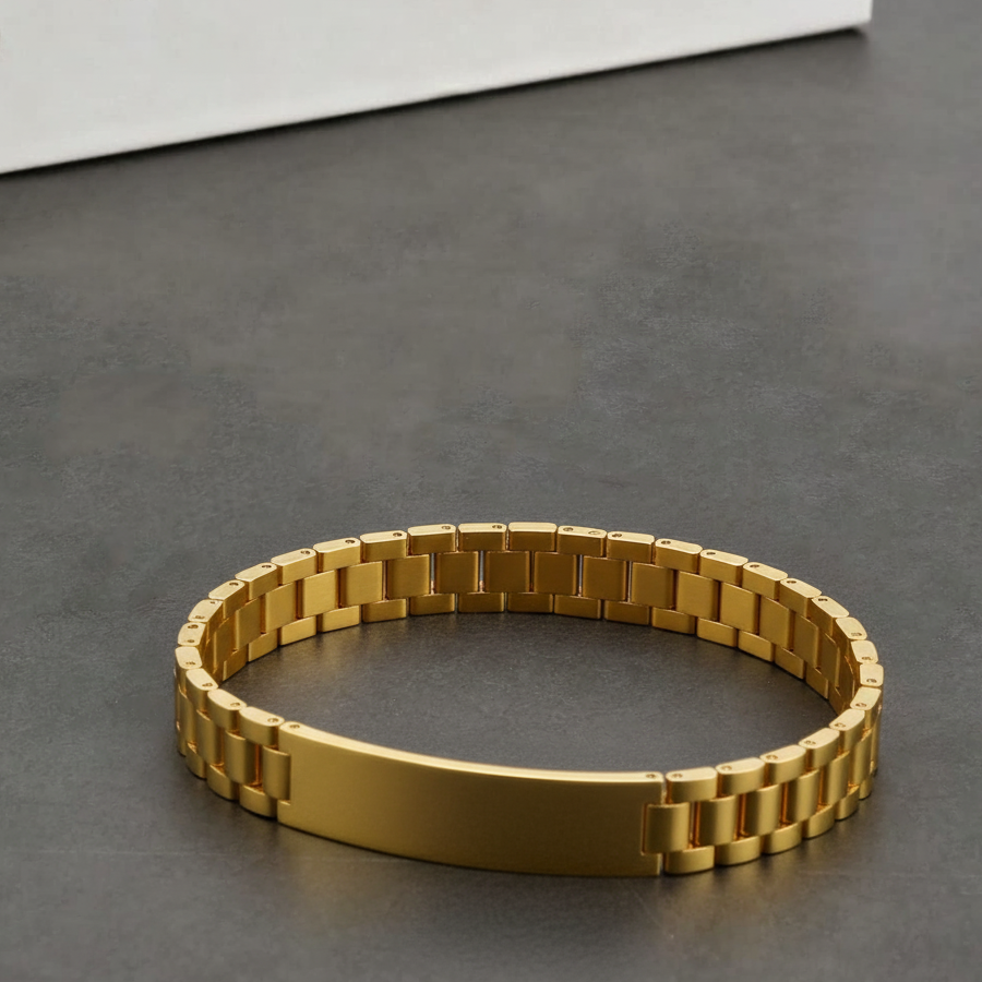 Elegant Gold ID Chain Bracelet Gold for Men's