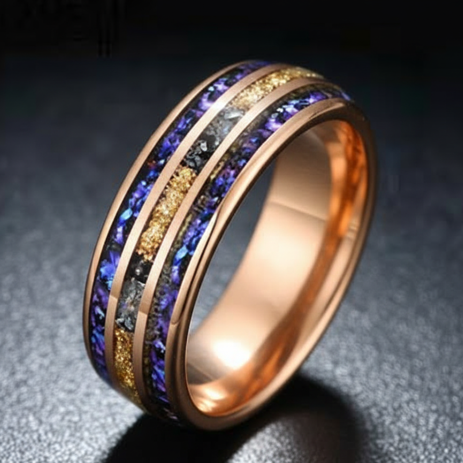 Midnight Gold Fusion Ring for Men's