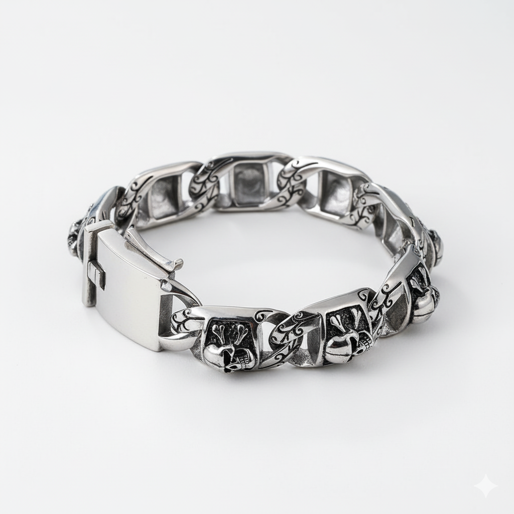 The Vicious Skull Link Bracelet for Men's
