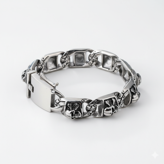 The Vicious Skull Link Bracelet for Men's