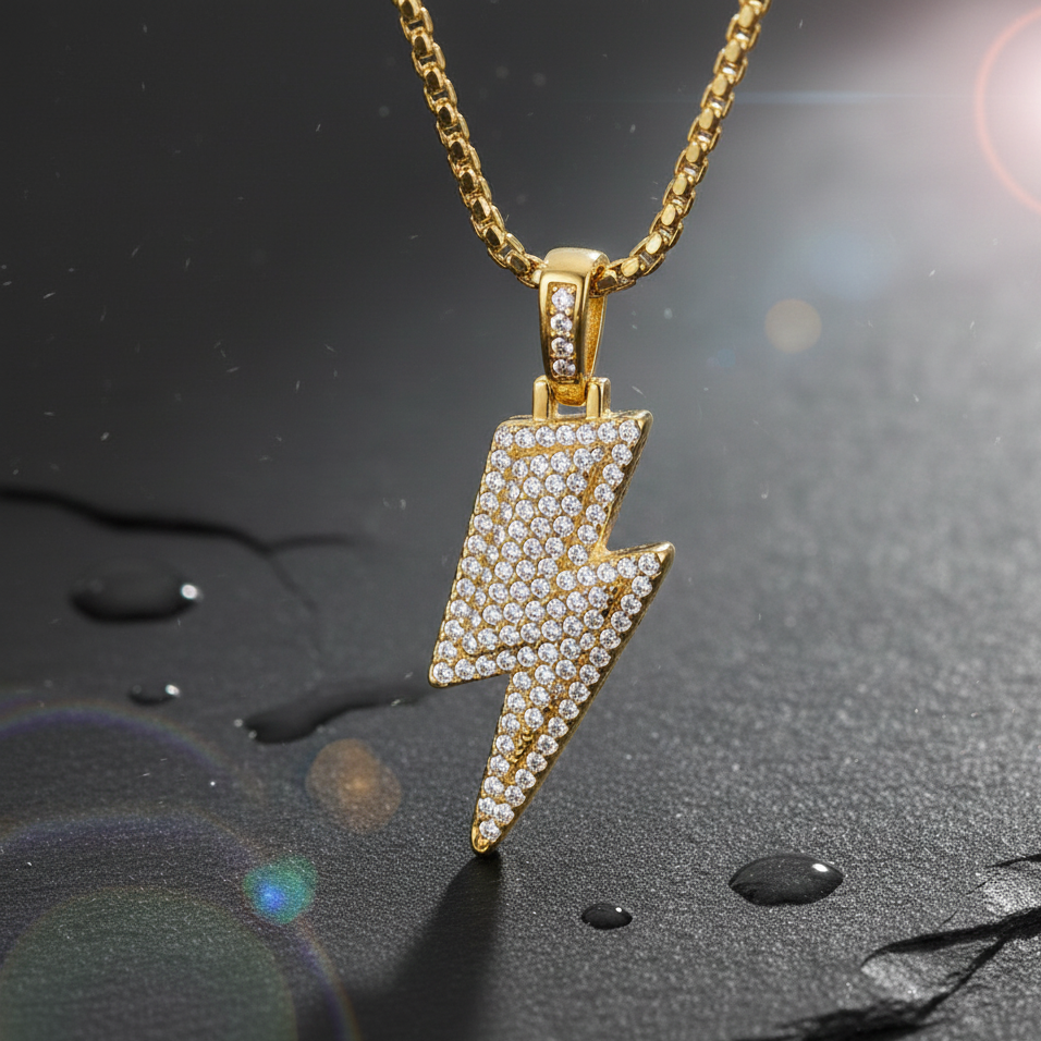 Flash Pendant Gold Plated Gold for Men