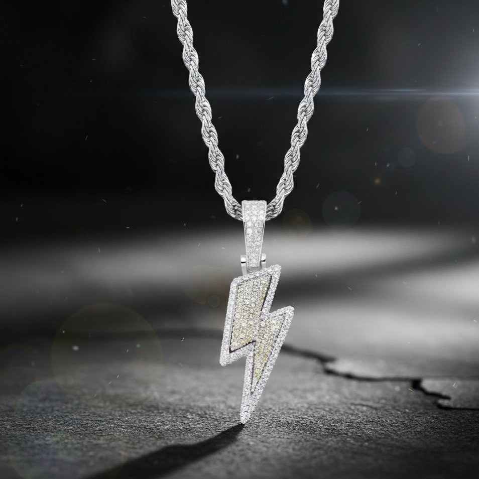 Flash Pendant Gold Plated Silver for Men