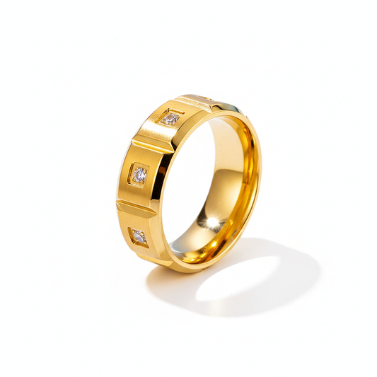 Titan Edge Cubic Band Ring Gold for Men's