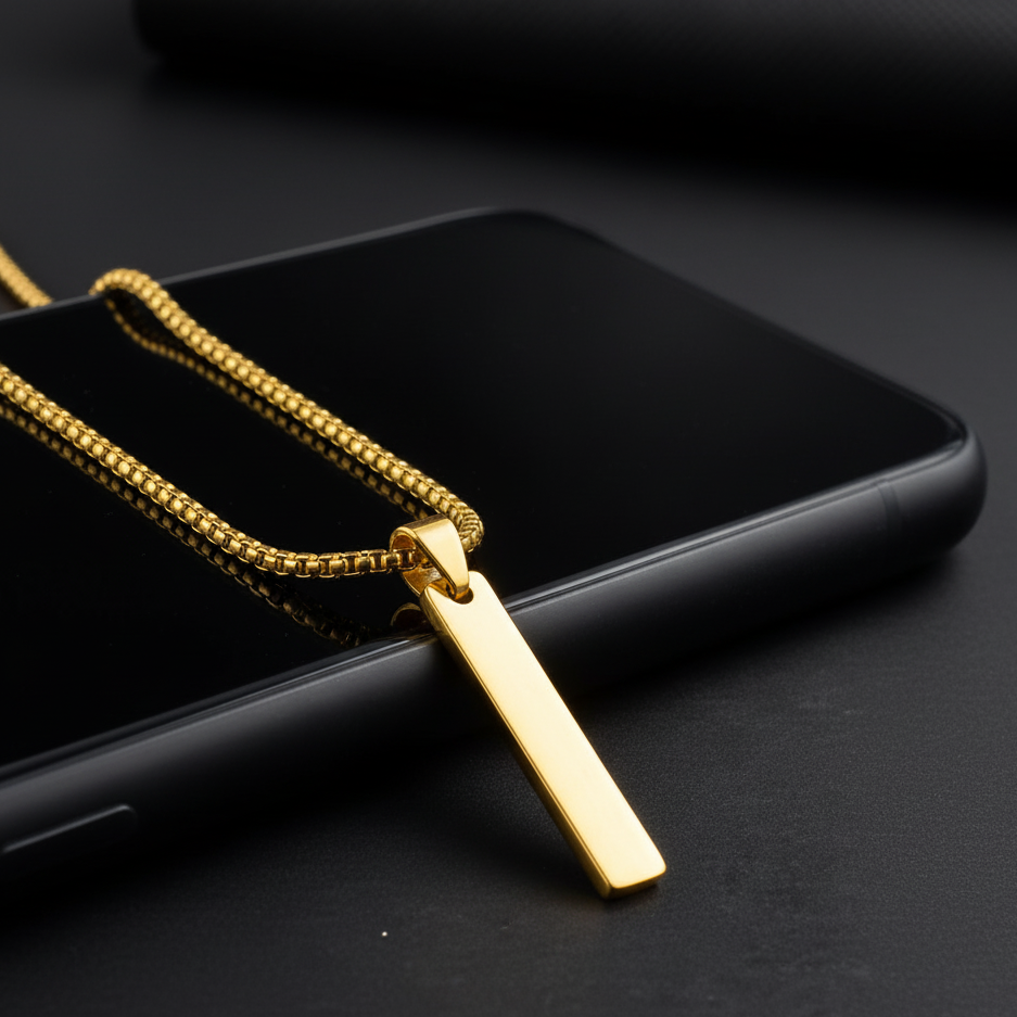 Timeless Gold Tag Necklace Pendant for Men's