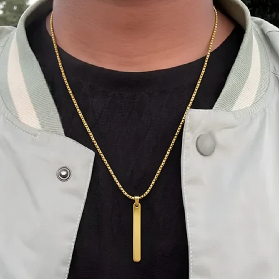 Timeless Gold Tag Necklace Pendant for Men's