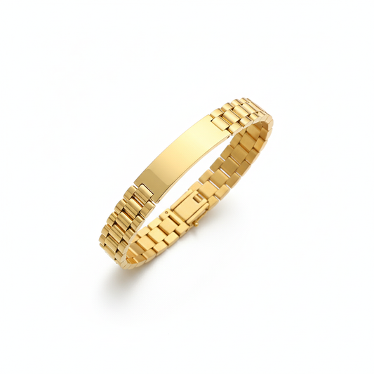 Elegant Gold ID Chain Bracelet Gold for Men's