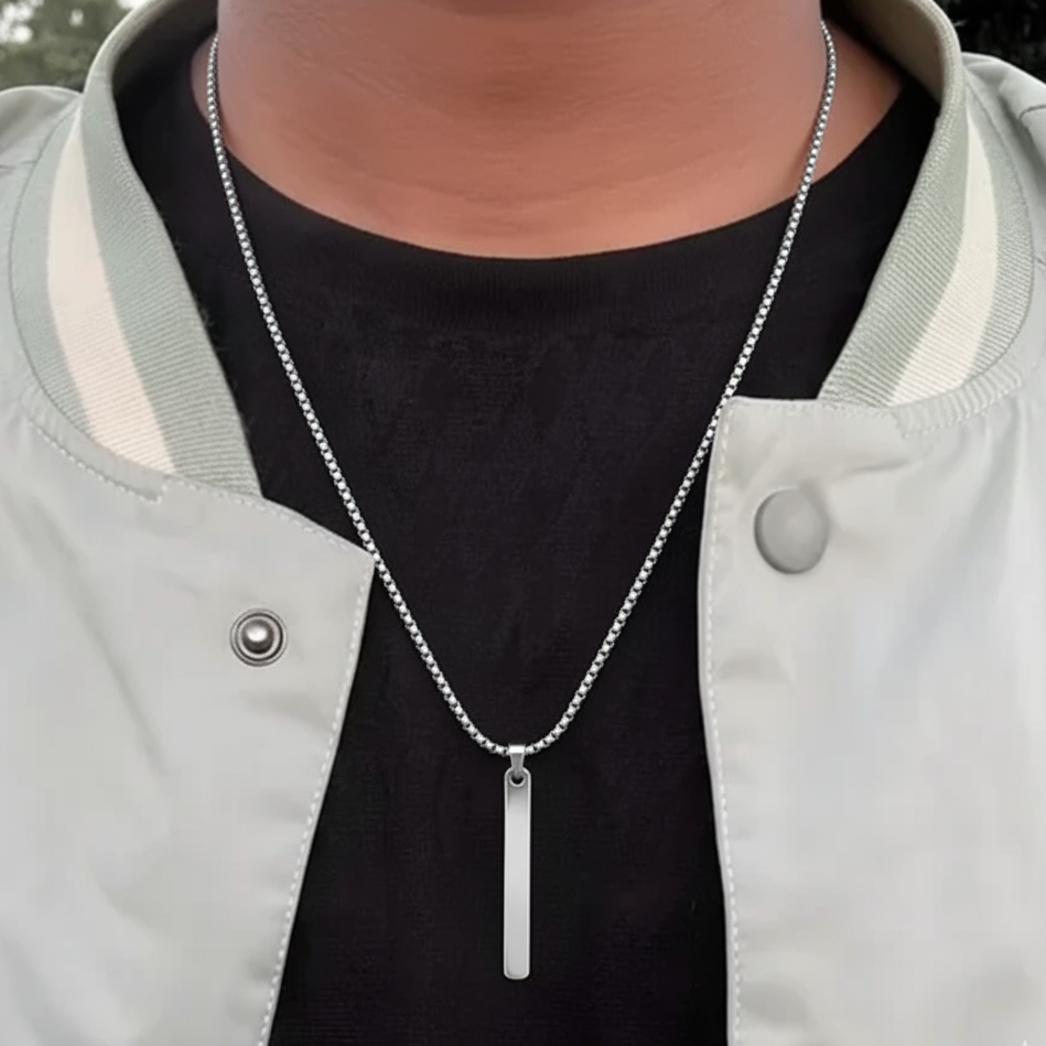 Timeless Silver Tag Necklace Pendant for Men's