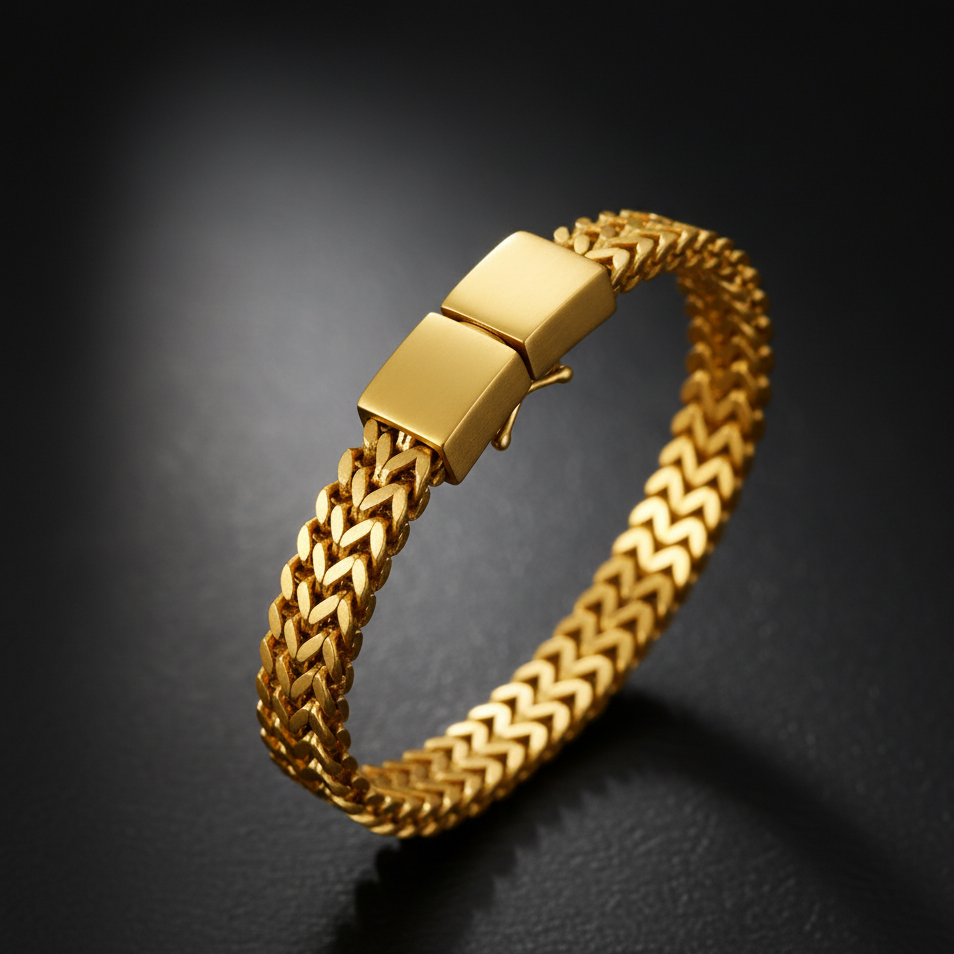 Titan Weave Steel Bracelet Gold for Men's