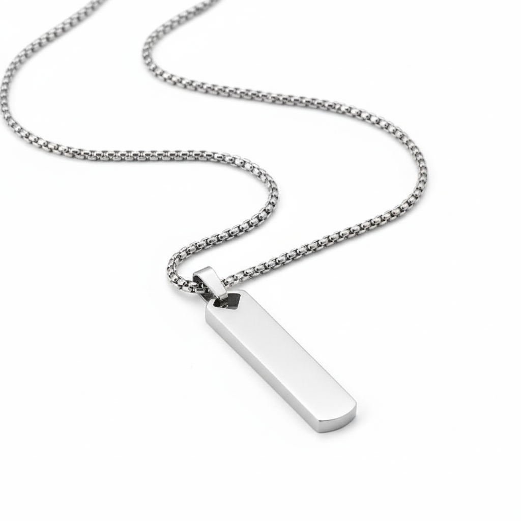 Timeless Silver Tag Necklace Pendant for Men's