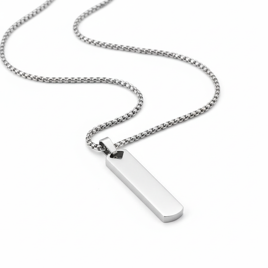 Timeless Silver Tag Necklace Pendant for Men's