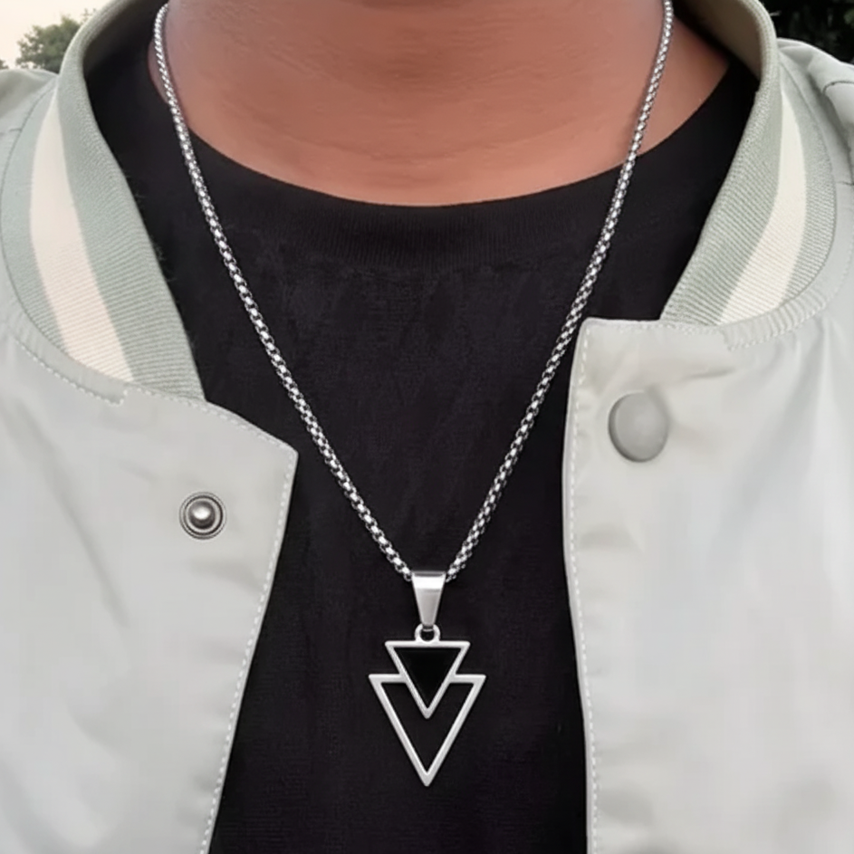 Classic Rectangle Dog Tag Necklace Pendant for Men's