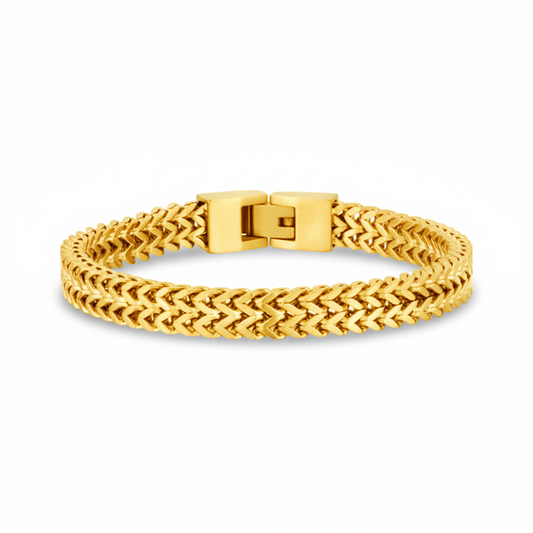 Titan Weave Steel Bracelet Gold for Men's