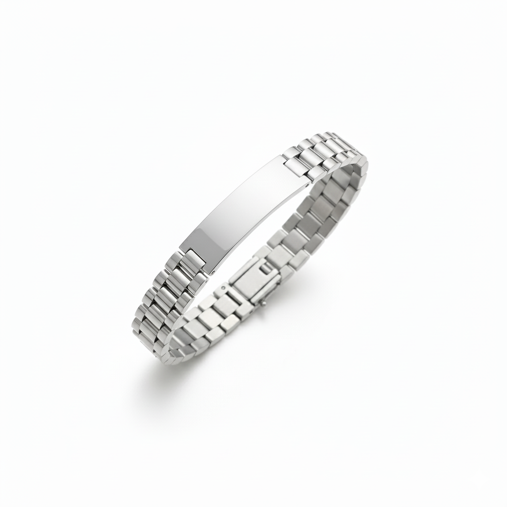 Elegant Silver ID Chain Bracelet for Men's