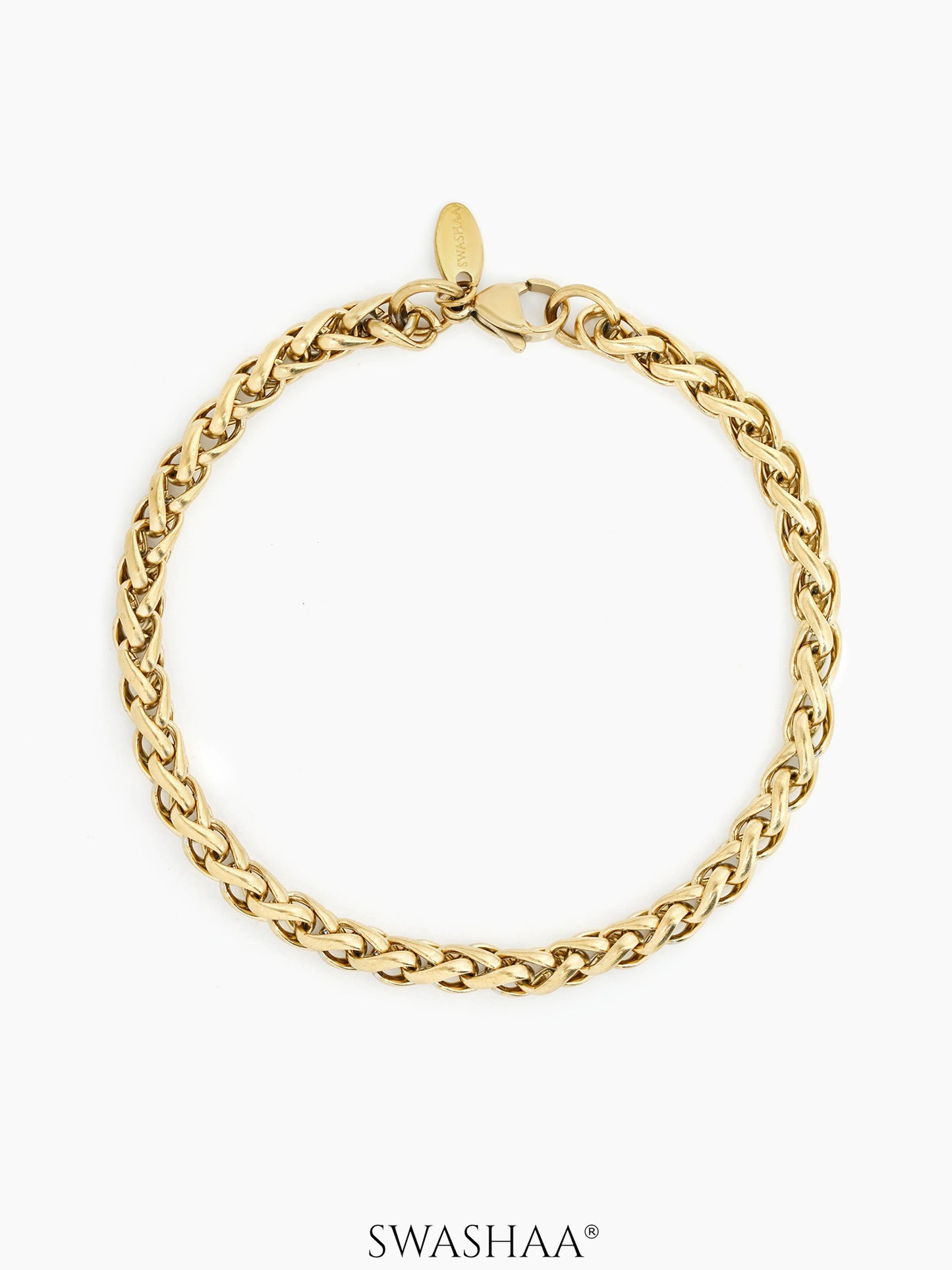 Gold Wheat Chain 5mm Bracelet High Quality 316l Stainless Steel bracelet for men's