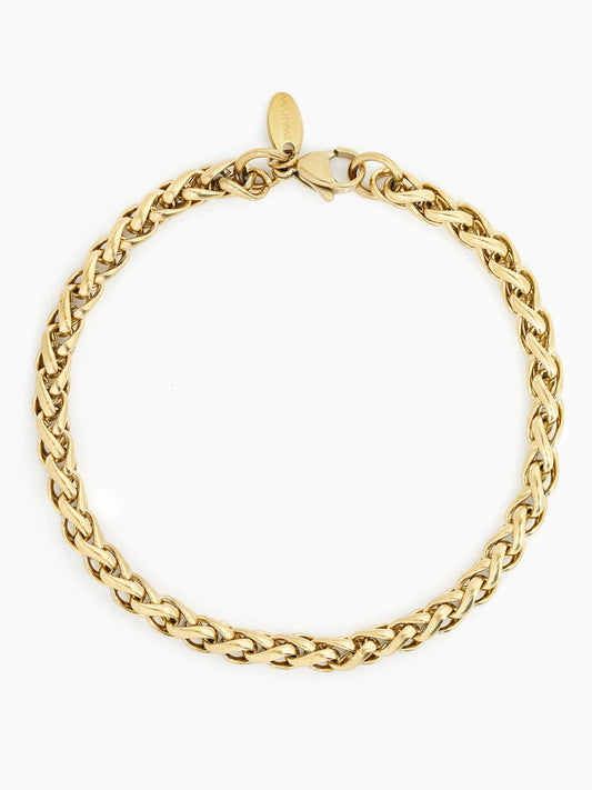 Gold Wheat Chain 5mm Bracelet High Quality 316l Stainless Steel bracelet for men's