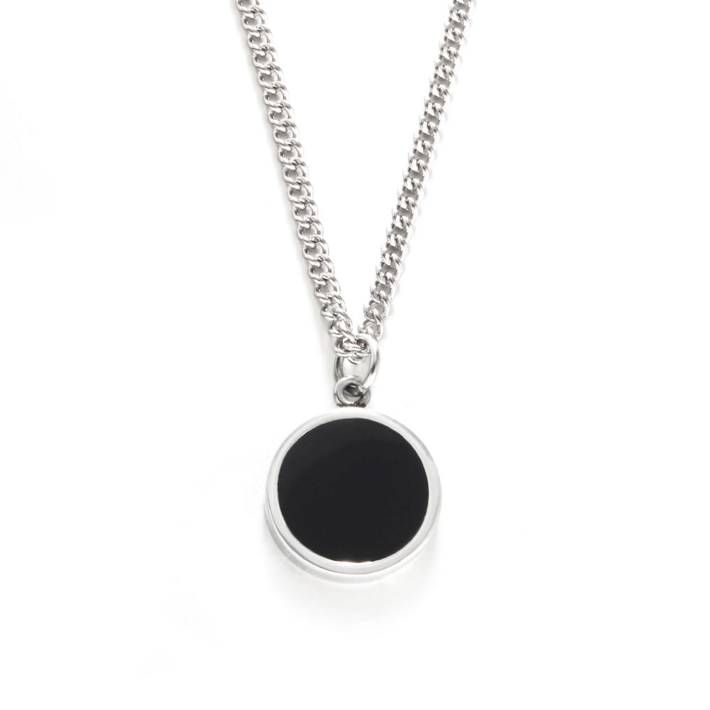 Onyx Circle Chain Pendant for Men's