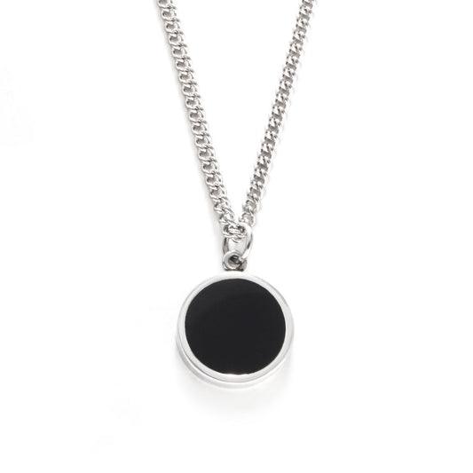 Onyx Circle Chain Pendant for Men's