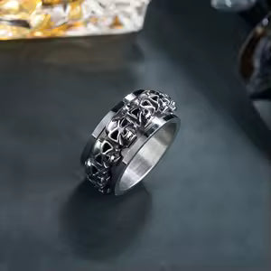 Biker Skull Rotator Ring for Men's