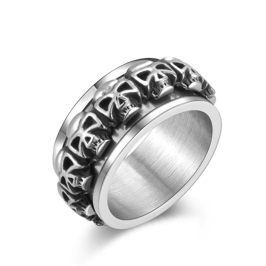 Biker Skull Rotator Ring for Men's