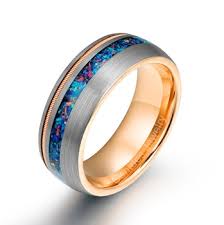 Blue Nebula Inlay Ring for Men's