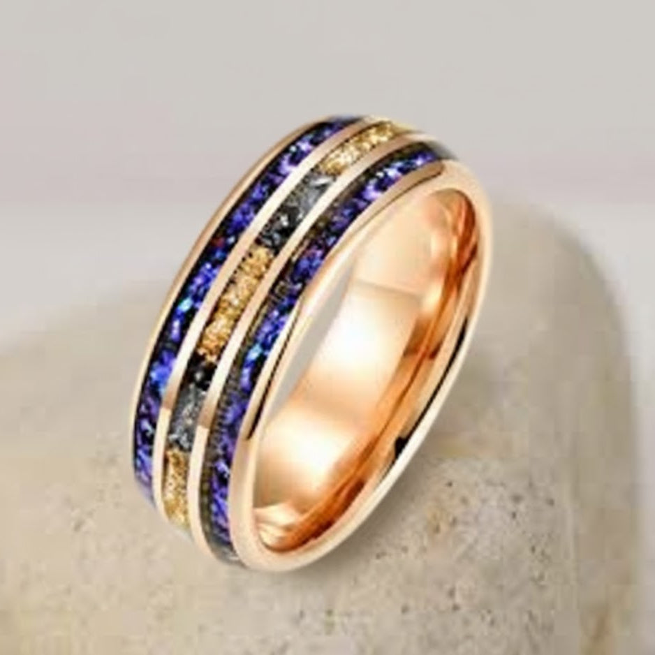 Midnight Gold Fusion Ring for Men's